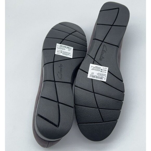 Clarks Artisan Nubuck Leather Slip On Shoes Daelyn Hill Purple Grey Platform 9 M - Picture 10 of 12